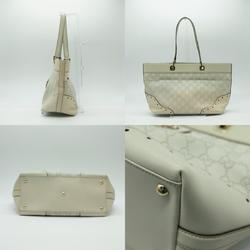 GUCCI Handbag Leather White Gold Women's 145993 PD378