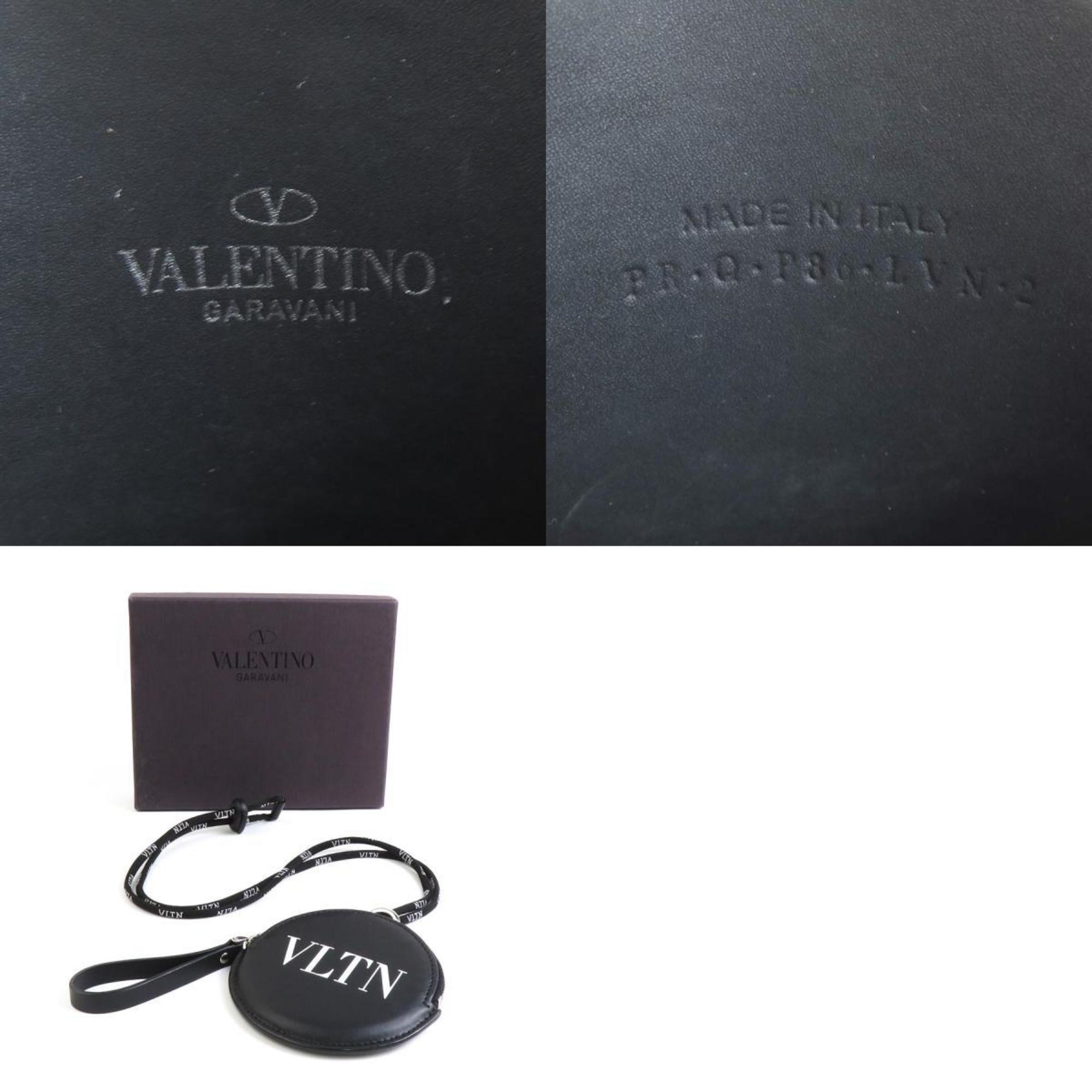 Valentino Garavani Wallet/Coin Case Leather Black Men's Women's h30559k