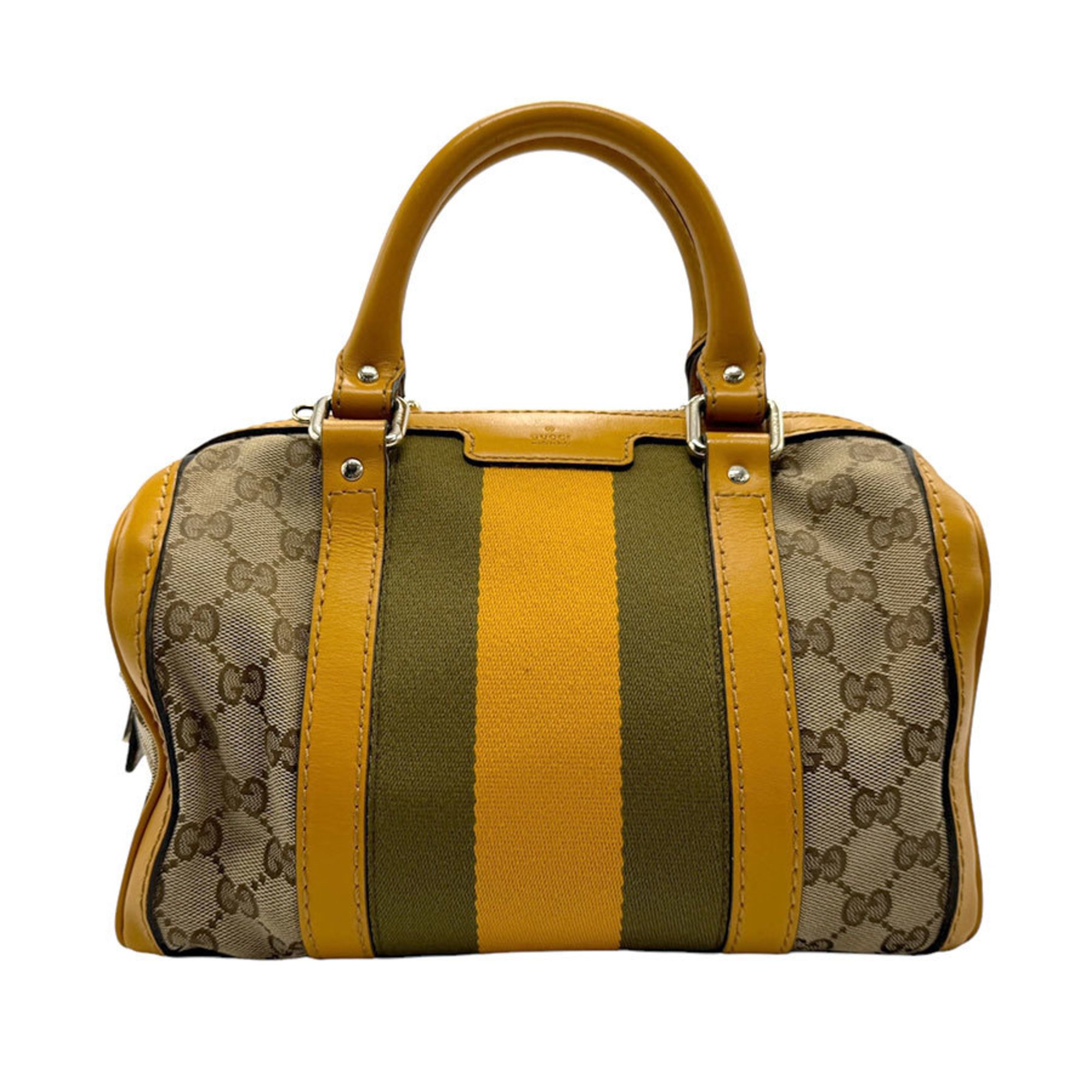 GUCCI Handbag Shoulder Bag GG Canvas Leather Beige Brown Yellow Khaki Women's 269876 z2418