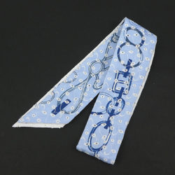 Hermes HERMES Scarf Muffler Twilly Silk Blue White Women's e59202j