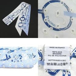 Hermes HERMES Scarf Muffler Twilly Silk Blue White Women's e59202j