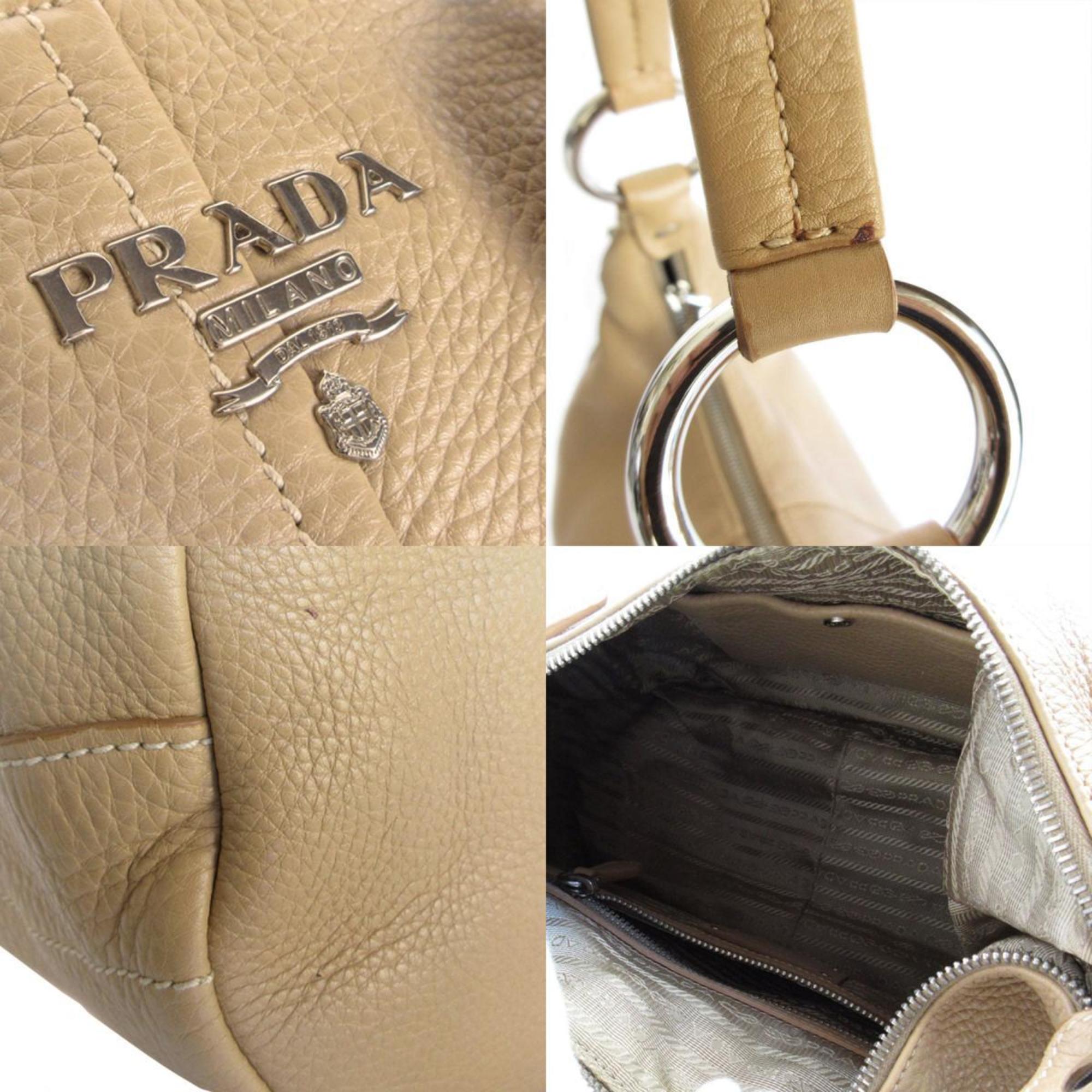 PRADA shoulder bag leather beige women's BR4373 s0297g