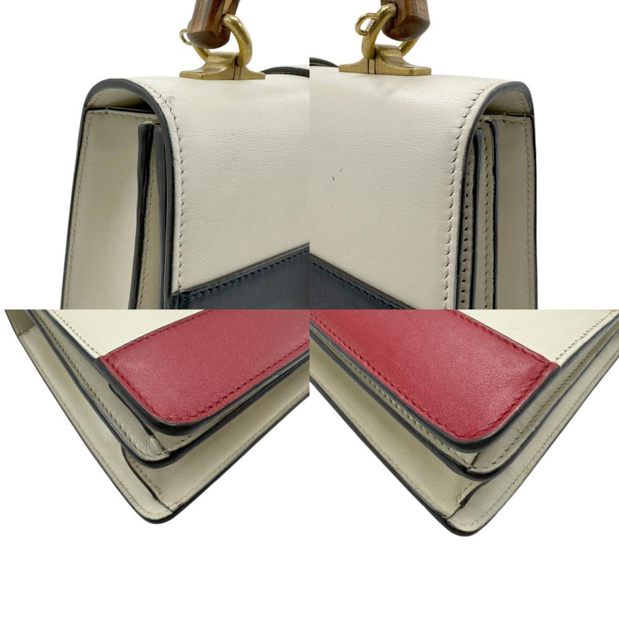 GUCCI Handbag Shoulder Bag Bamboo Dionysus Leather Off-White Red Navy Women's 448075 z2386