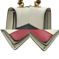 GUCCI Handbag Shoulder Bag Bamboo Dionysus Leather Off-White Red Navy Women's 448075 z2386