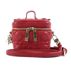 Christian Dior Shoulder Bag Lambskin Red Women's a0476