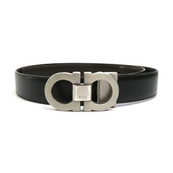 Salvatore Ferragamo Belt, Reversible Gancini Leather, Black x Brown, Men's, H30548G