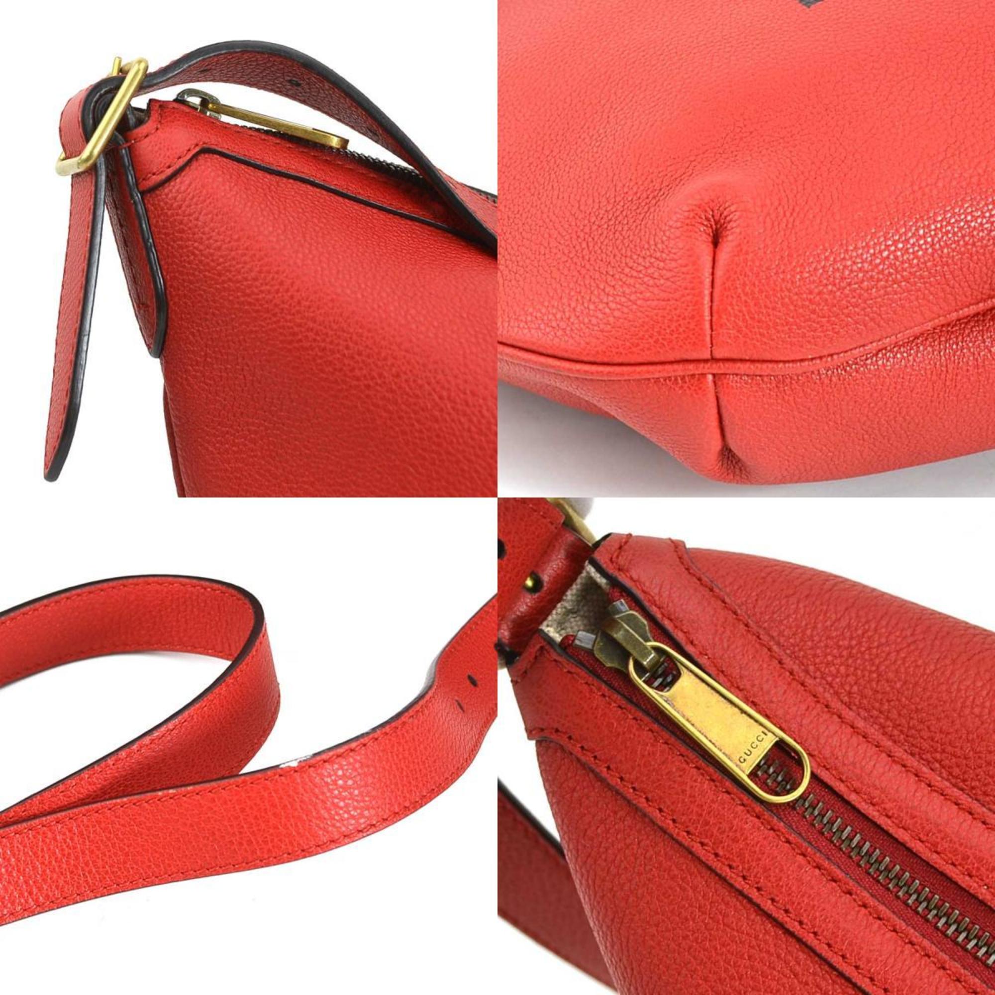 GUCCI shoulder bag leather red gold men women 523588 e59196a