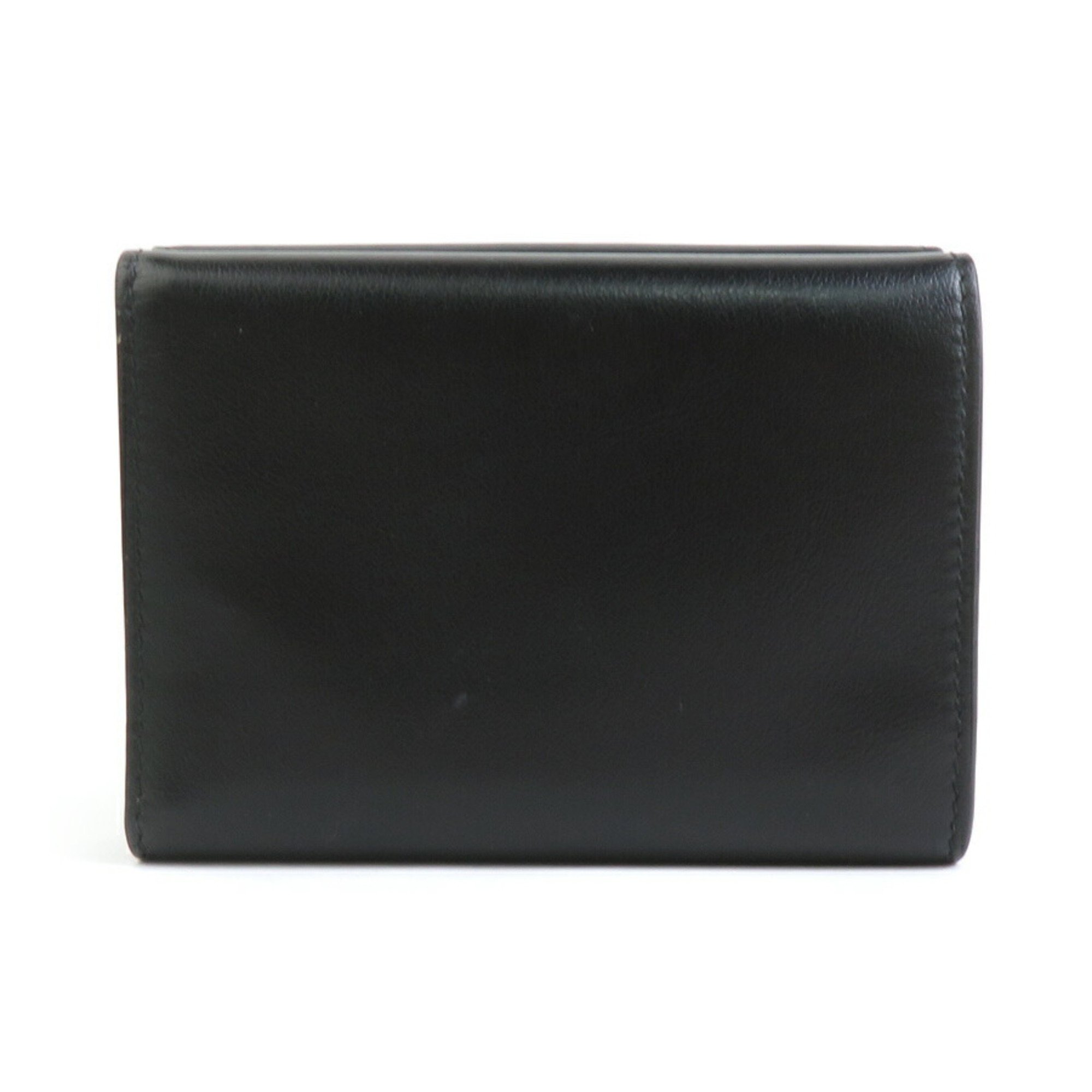 BALENCIAGA Tri-fold Wallet Leather Black Men's Women's 736730 H30545G