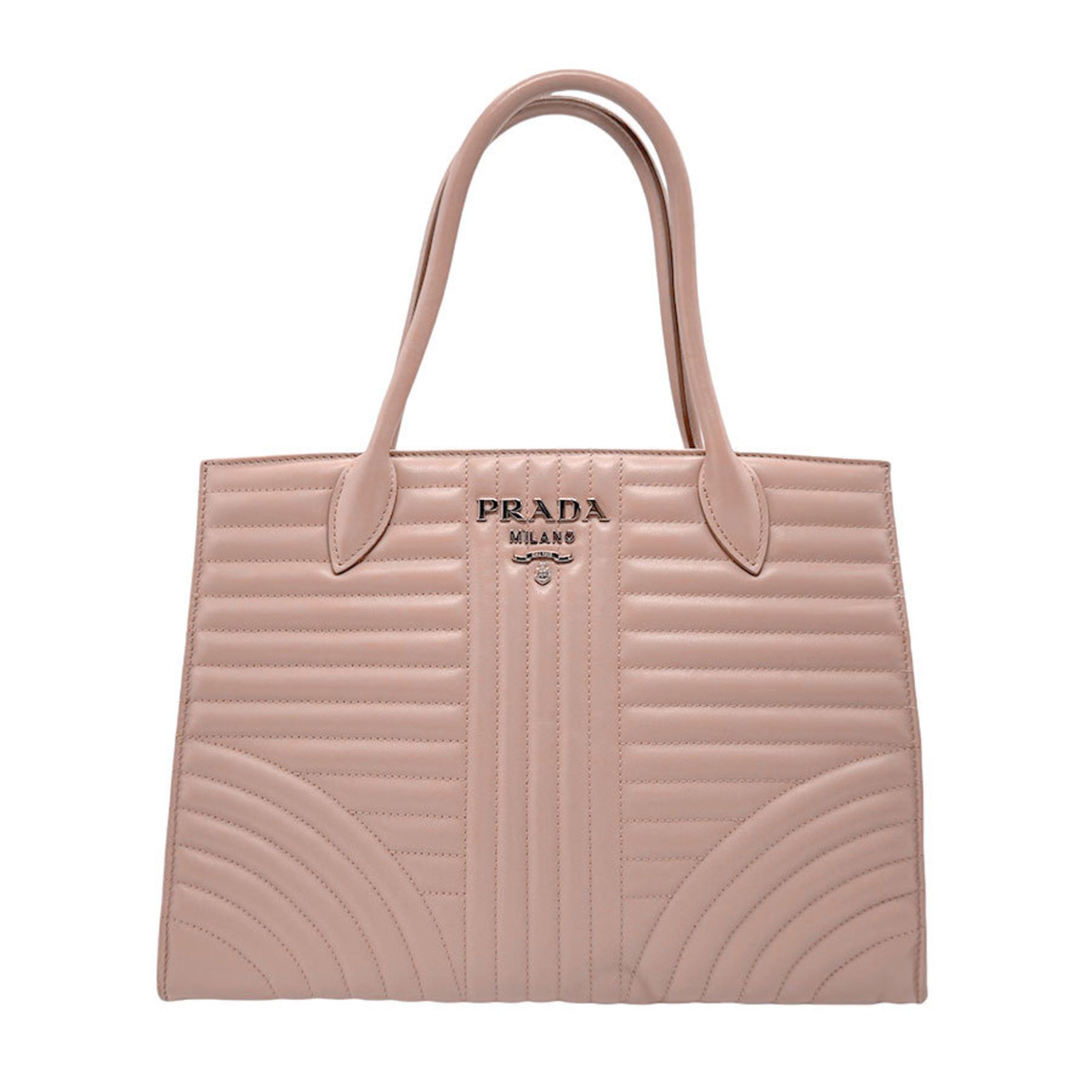 PRADA Handbag Shoulder Bag Diagram Leather Pink Beige Women's 1BA165 b0046