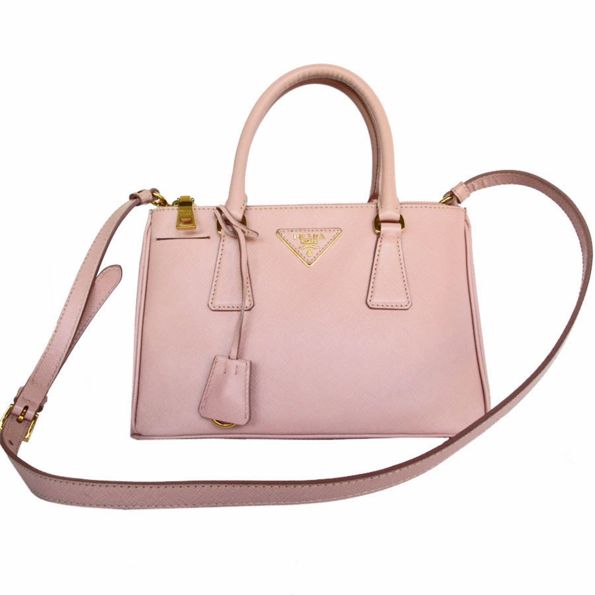 PRADA handbag shoulder bag leather pink ladies s0305a