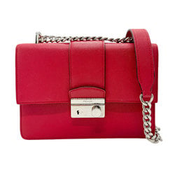 PRADA Shoulder Bag Leather Red Women's z2380