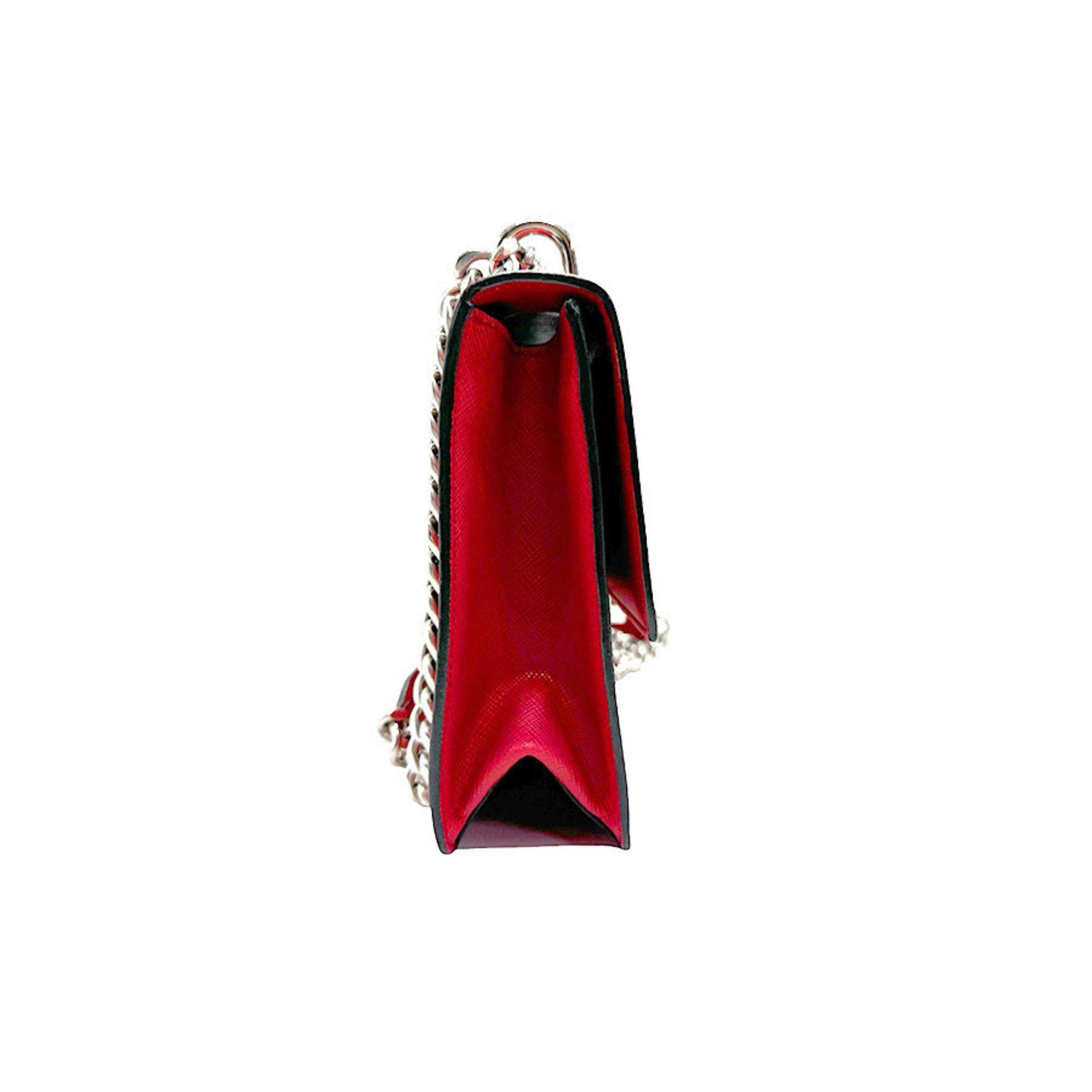 PRADA Shoulder Bag Leather Red Women's z2380