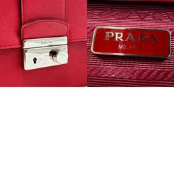 PRADA Shoulder Bag Leather Red Women's z2380