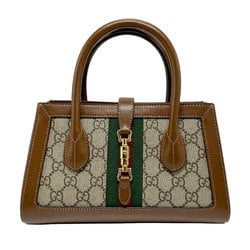 GUCCI handbag shoulder bag GG Supreme canvas leather brown ladies 772126 b0002