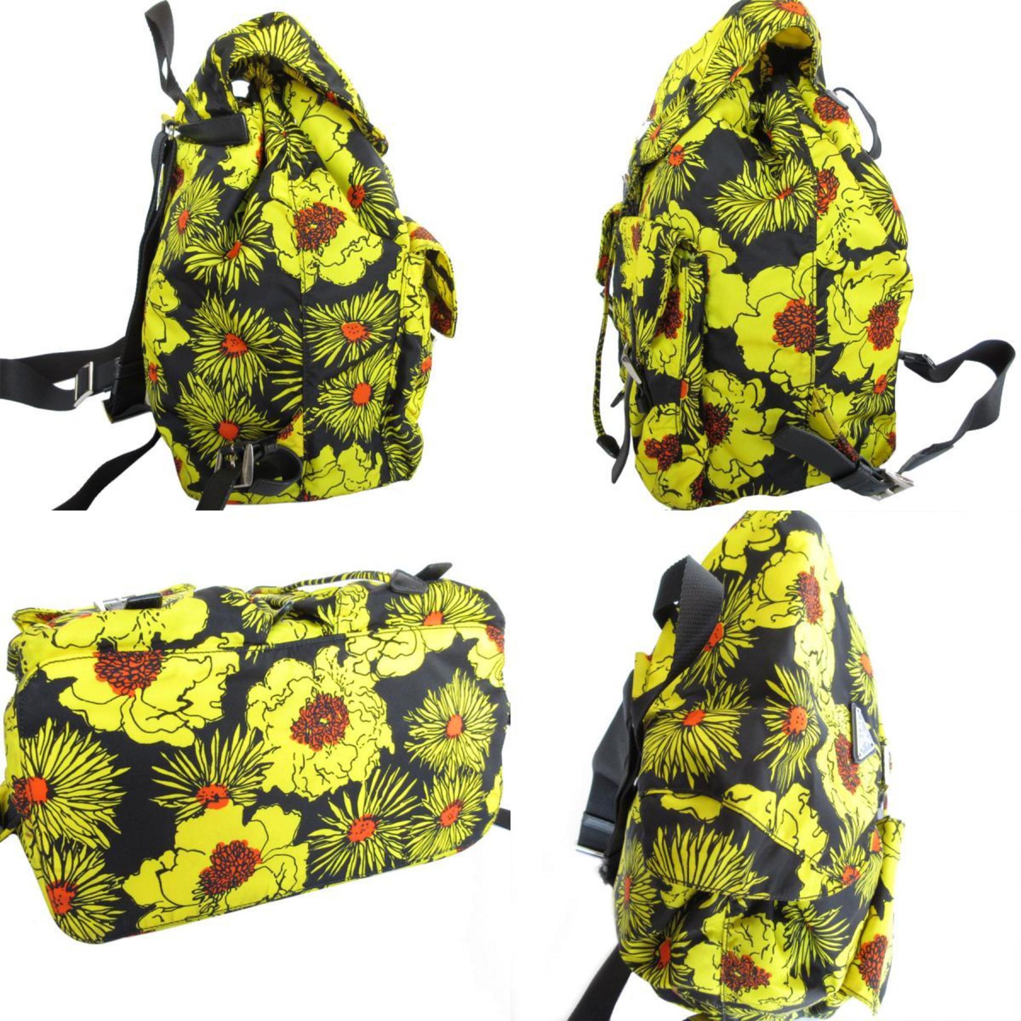 PRADA Backpack Nylon Black x Yellow Women's s0304g