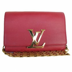 LOUIS VUITTON Shoulder Bag Chain Wallet Louise GM Leather Red Women's s0308g