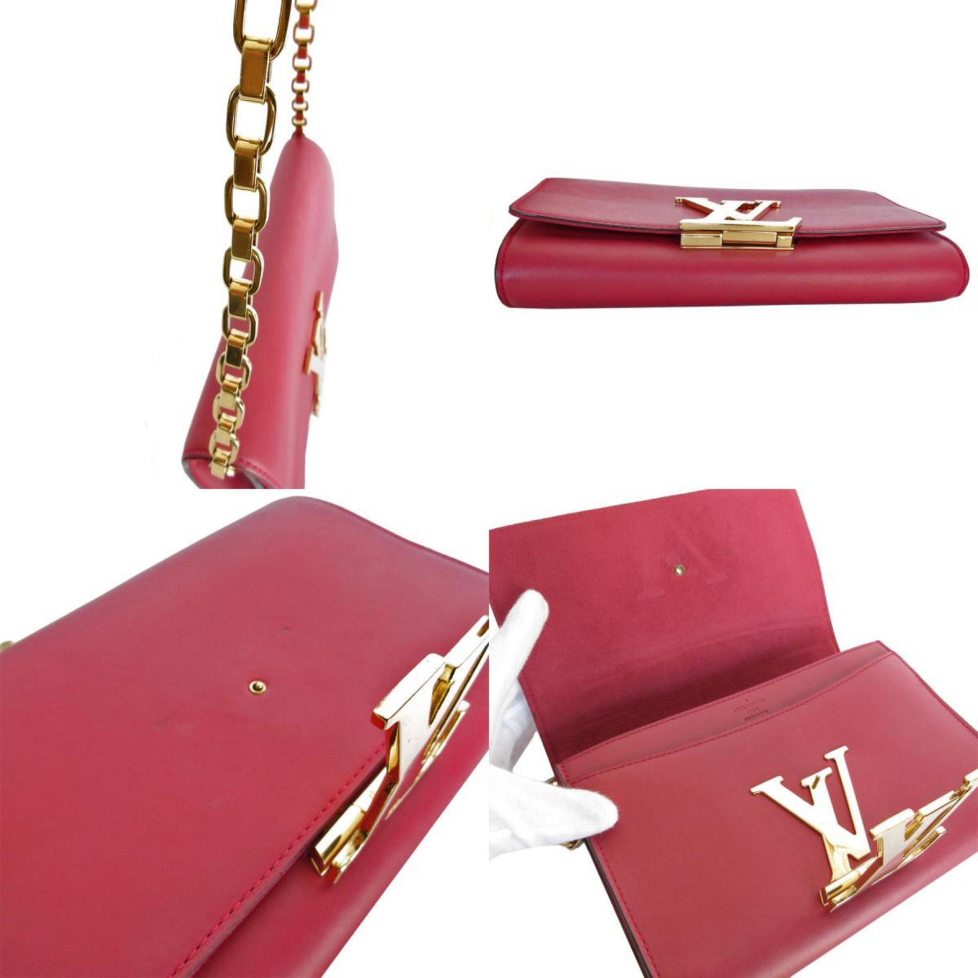 LOUIS VUITTON Shoulder Bag Chain Wallet Louise GM Leather Red Women's s0308g