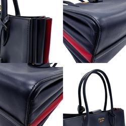 PRADA handbag shoulder bag Bibliotheque leather navy women's 1BG098 b0056