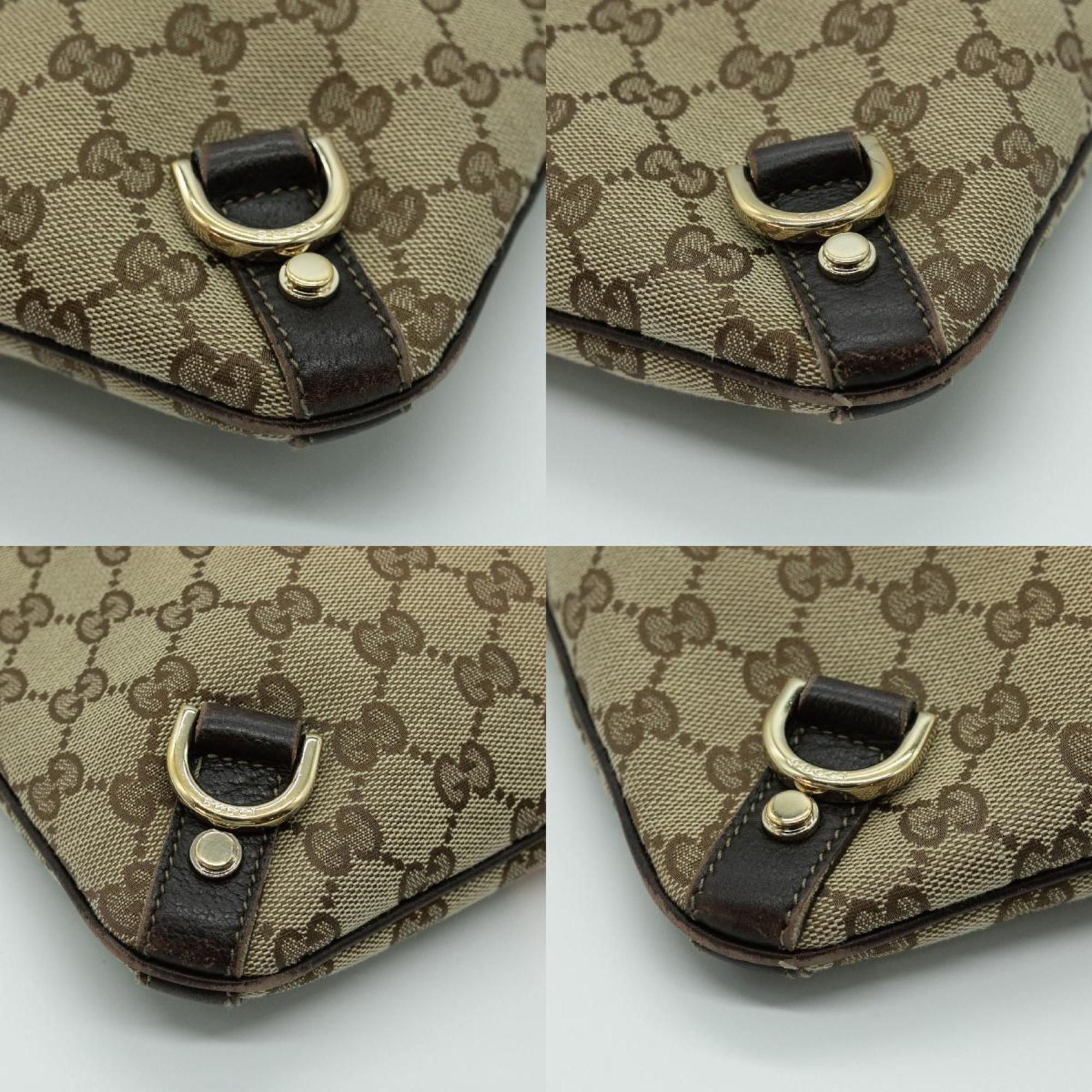 GUCCI Shoulder Bag Abby Leather Brown Gold Women's 131326 PD392