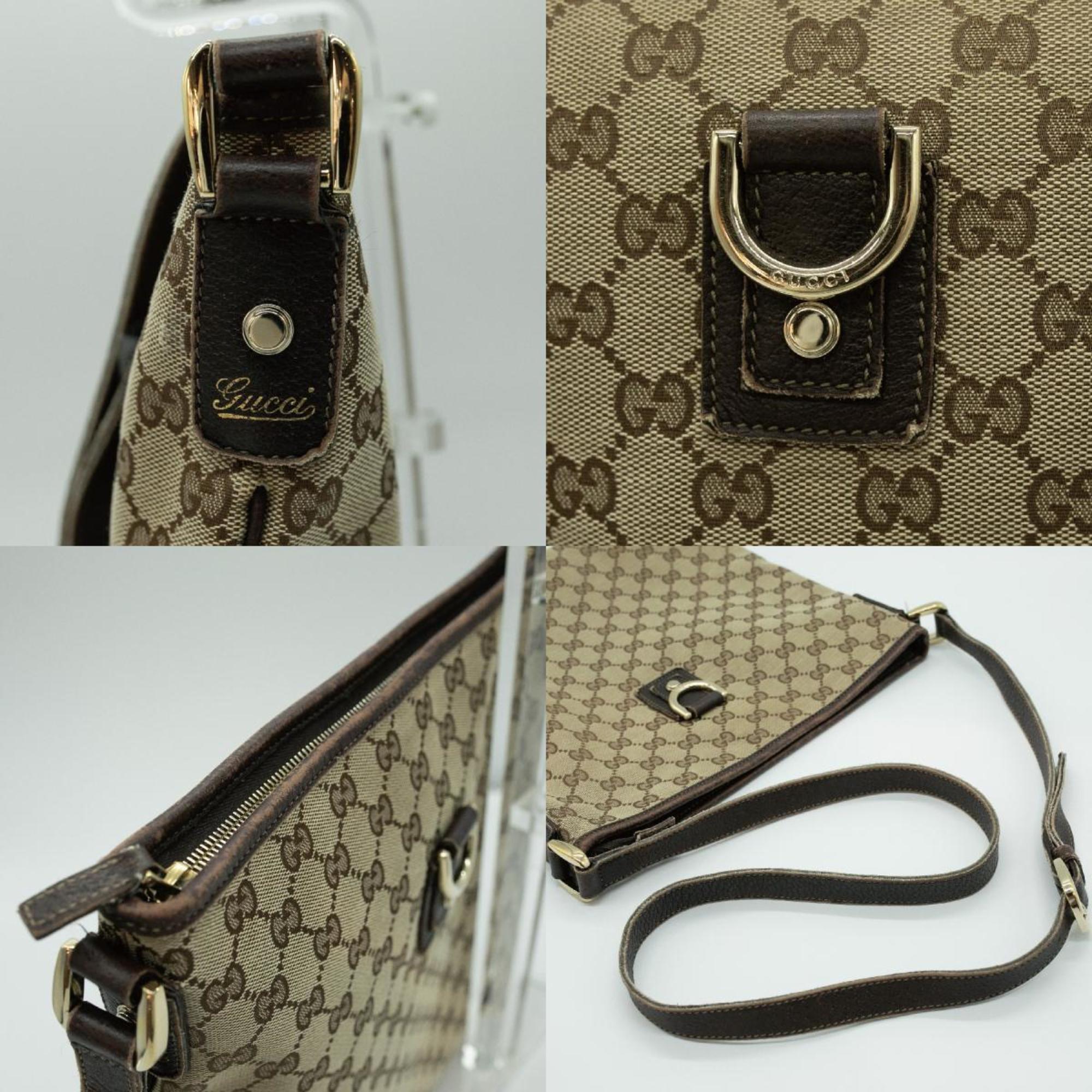 GUCCI Shoulder Bag Abby Leather Brown Gold Women's 131326 PD392