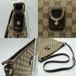 GUCCI Shoulder Bag Abby Leather Brown Gold Women's 131326 PD392