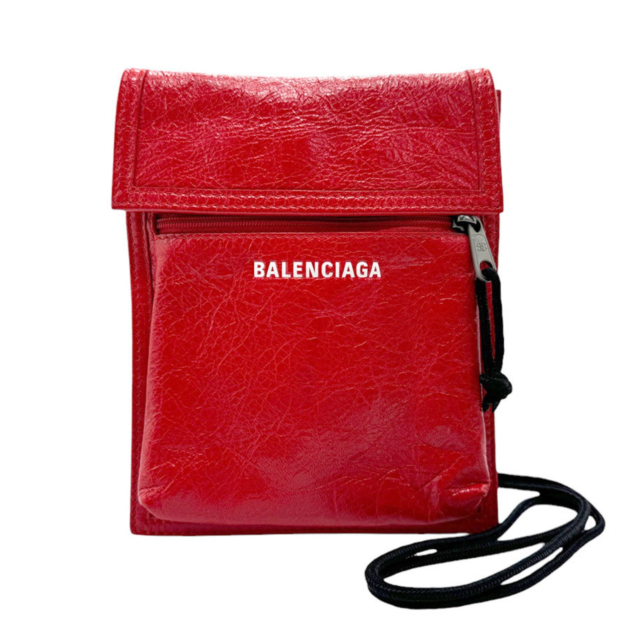 BALENCIAGA Shoulder Bag Leather Red Men's Women's 532298 b0019