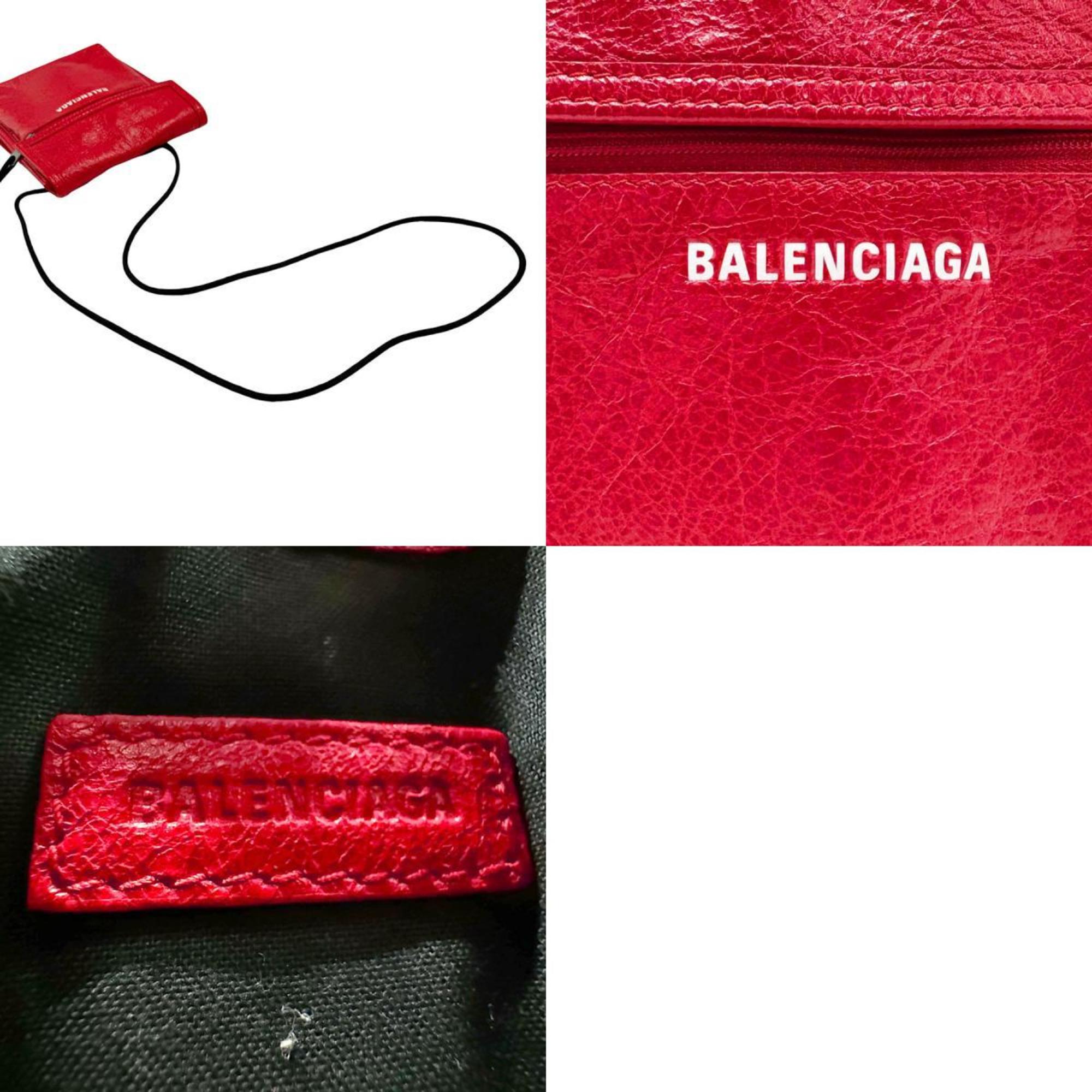 BALENCIAGA Shoulder Bag Leather Red Men's Women's 532298 b0019