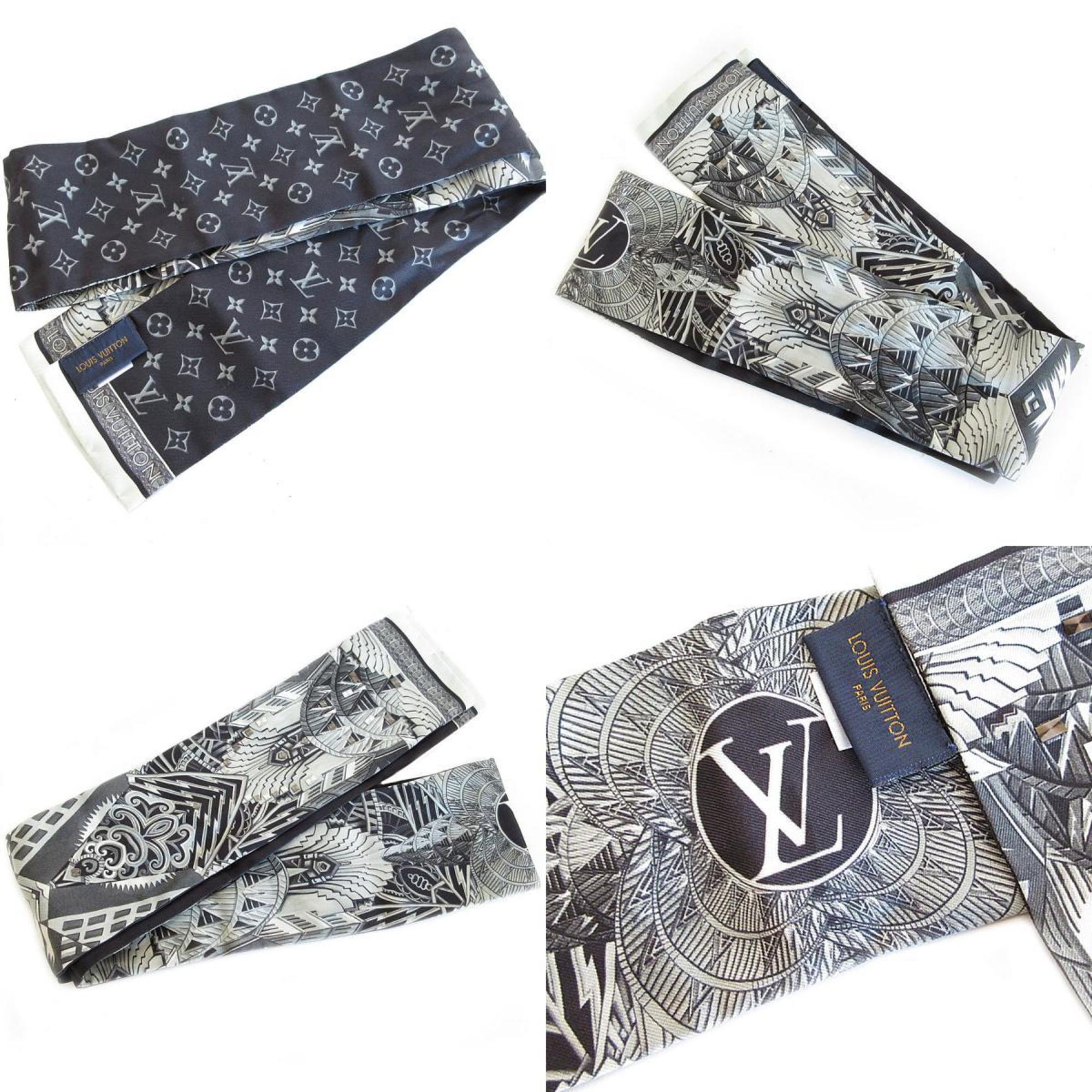 Louis Vuitton Scarf Bandeau Silk Grey Women's MP2587 s0295g