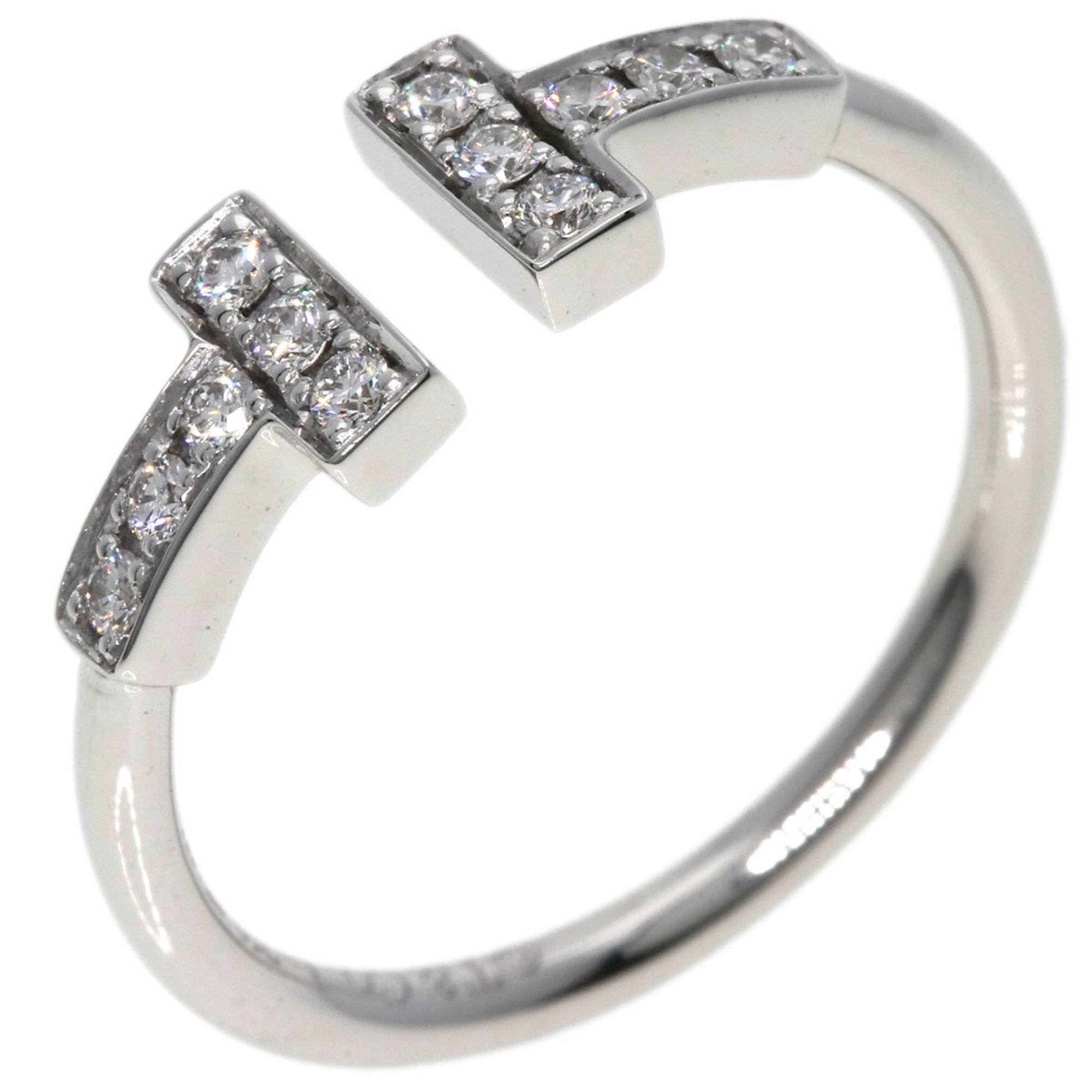 Tiffany T-wire diamond ring, 18k white gold, for women, TIFFANY&Co.