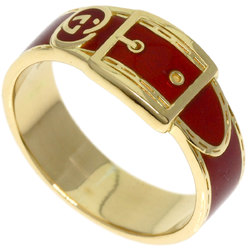 Gucci belt motif enamel ring, 18K yellow gold, for women, GUCCI