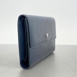 Louis Vuitton Tri-fold Long Wallet Monogram Matte Porte Tresor International M65105 Blue Men's