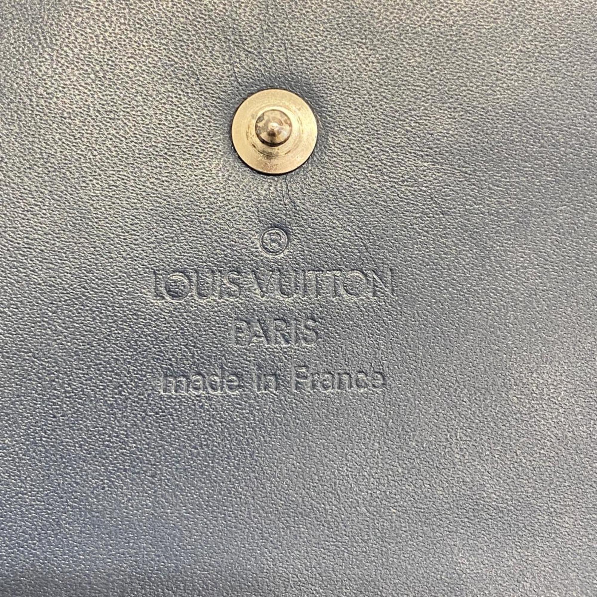 Louis Vuitton Tri-fold Long Wallet Monogram Matte Porte Tresor International M65105 Blue Men's