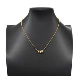 Christian Dior Necklace CD Cube Rhinestone GP Plated Gold Women's