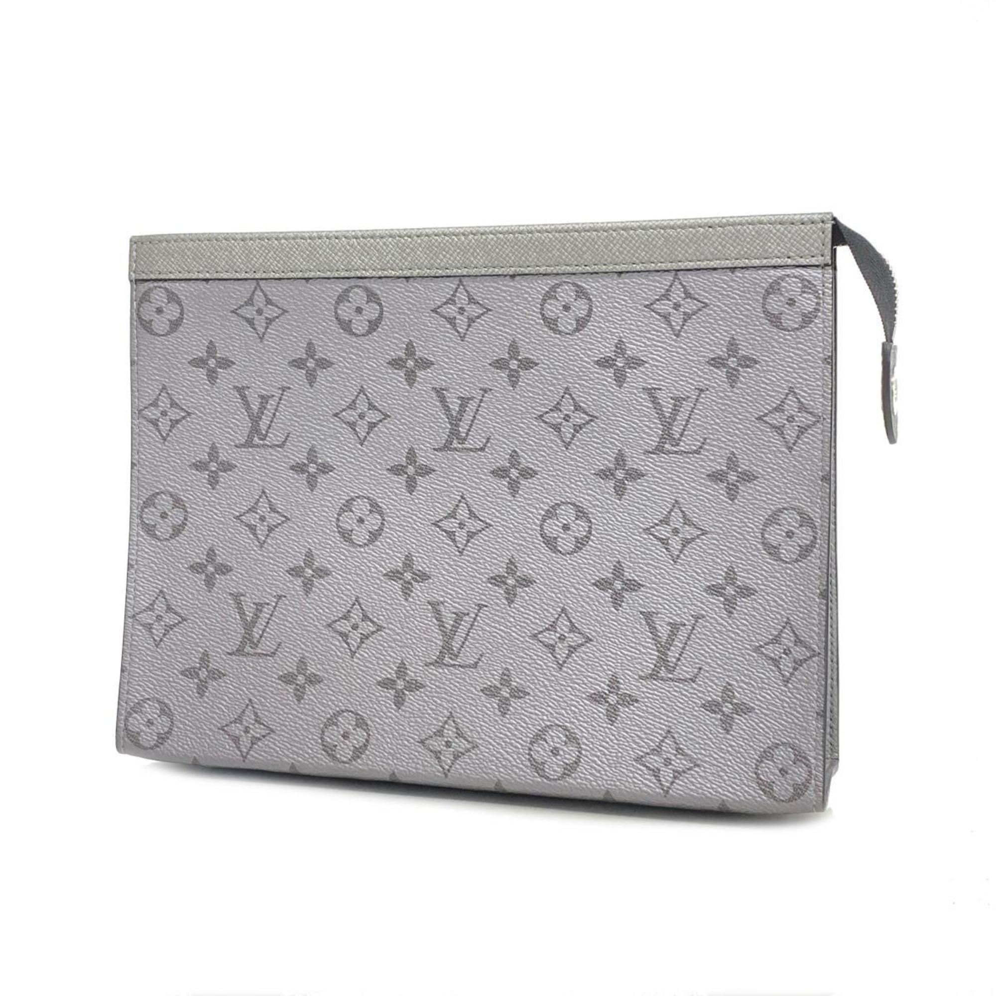 Louis Vuitton Clutch Bag Taigarama Pochette Voyage MM M30840 Grey Men's