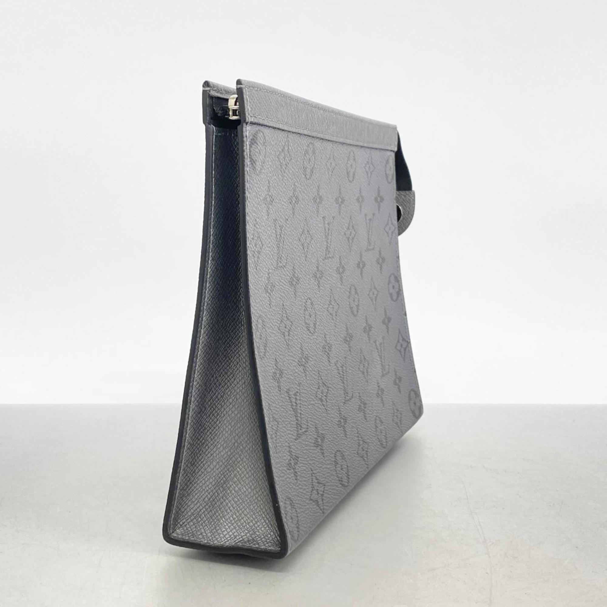 Louis Vuitton Clutch Bag Taigarama Pochette Voyage MM M30840 Grey Men's