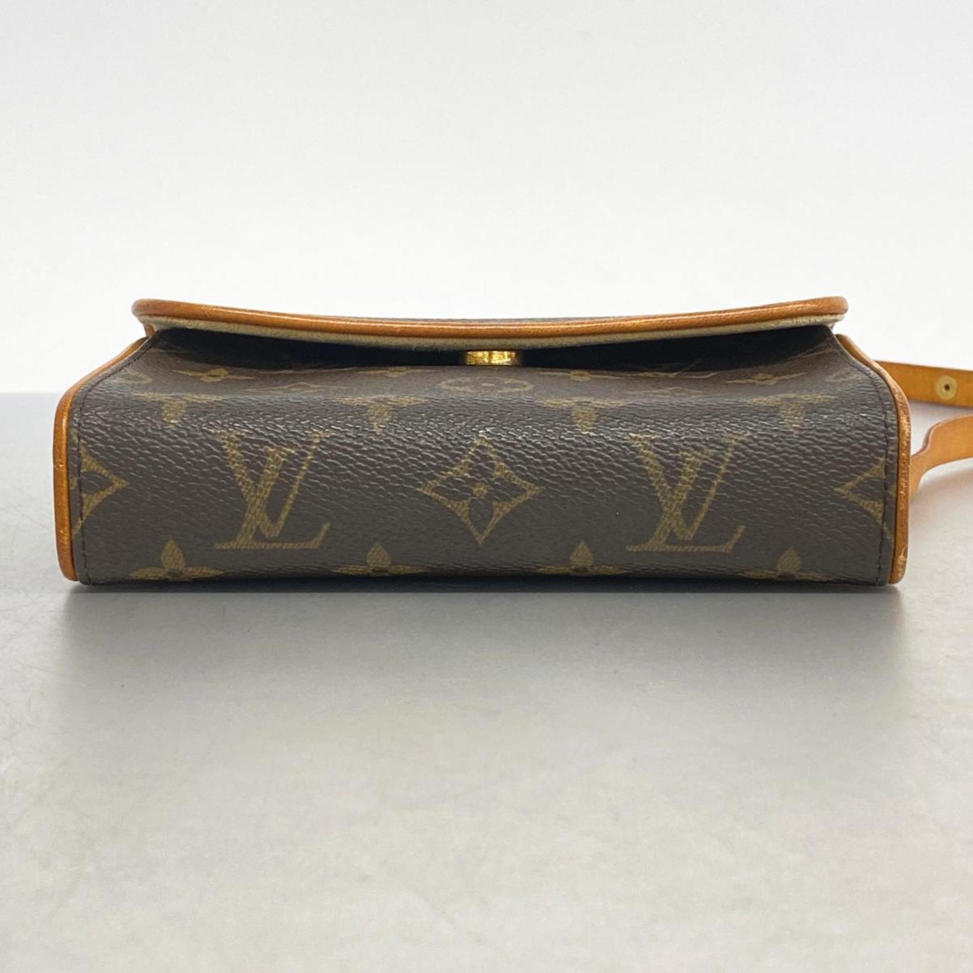 Louis Vuitton Waist Bag Monogram Pochette Florentine M51855 Brown Women's