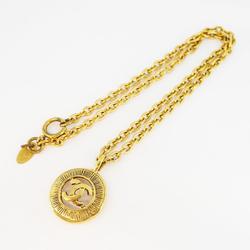 Chanel Necklace Coco Mark Circle GP Plated Gold Women's