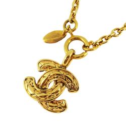 Chanel Necklace Coco Mark Matelasse GP Plated Gold Women's