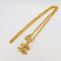 Chanel Necklace Coco Mark Matelasse GP Plated Gold Women's