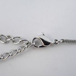 Christian Dior Necklace CD Rhinestone Metal Silver Women's