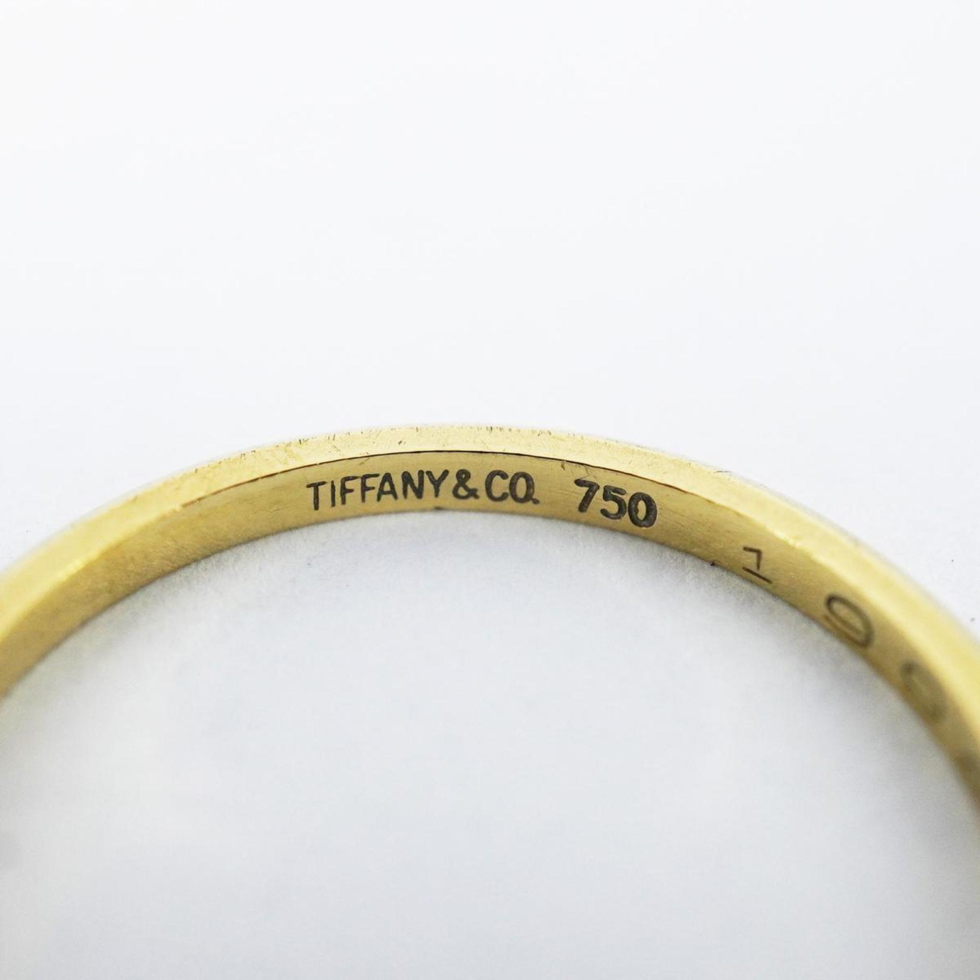 Tiffany Ring Knife Edge K18YG Yellow Gold Men's Women's