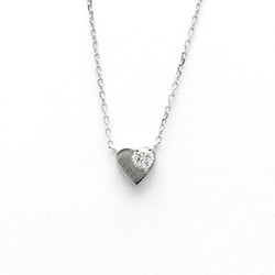 Gucci Heart Diamond Necklace White Gold (18K) Diamond Men,Women Fashion Pendant Necklace (Silver)