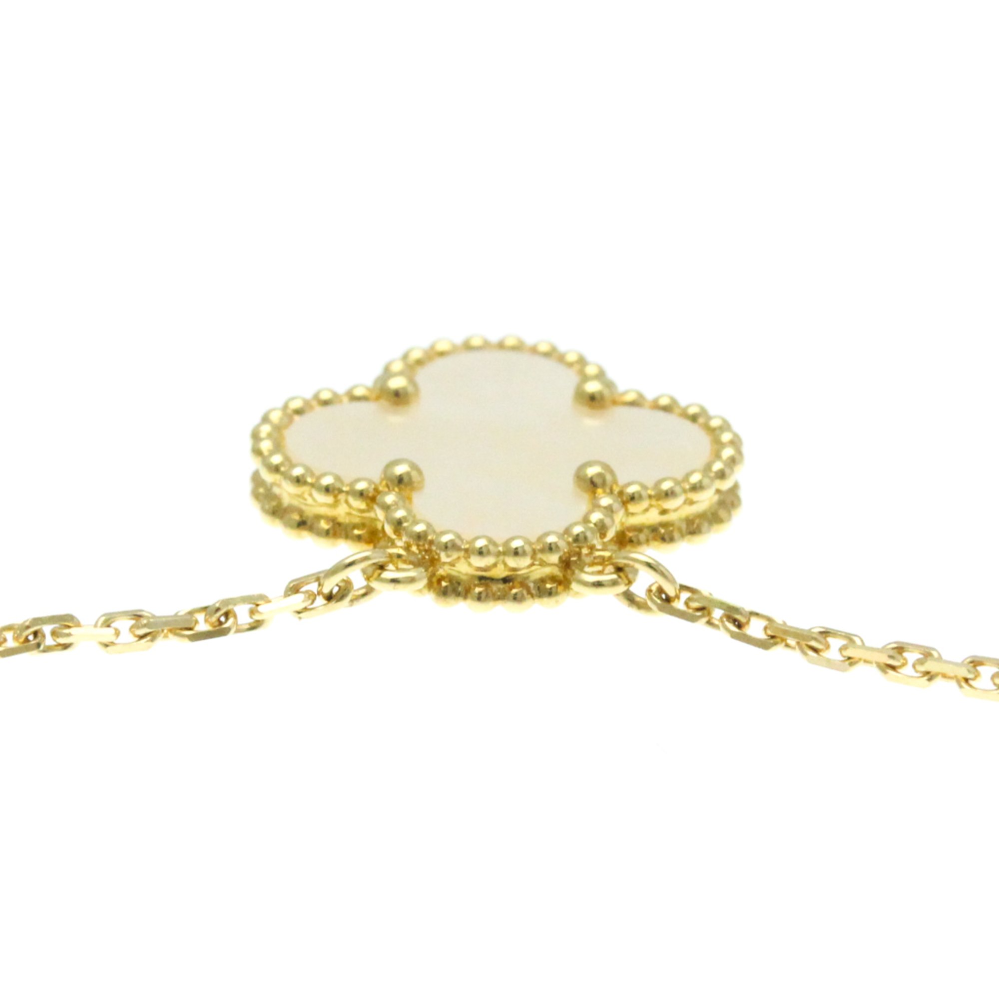 Van Cleef & Arpels Vintage Alhambra VCARA45900 Yellow Gold (18K) Shell Men,Women Fashion Pendant Necklace (Gold)