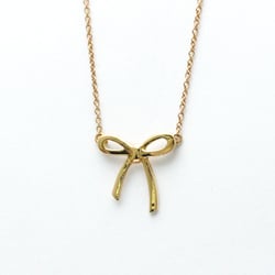 Tiffany Bow Ribbon Necklace Pink Gold (18K) No Stone Men,Women Fashion Pendant Necklace (Pink Gold)