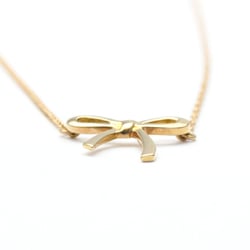 Tiffany Bow Ribbon Necklace Pink Gold (18K) No Stone Men,Women Fashion Pendant Necklace (Pink Gold)