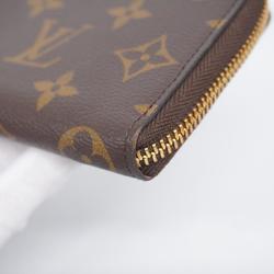 Louis Vuitton Long Wallet Monogram Portefeuille Clemence M61298 Brown Rose Ballerine Ladies