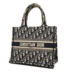 Christian Dior Tote Bag Trotter Book Canvas Navy Women's