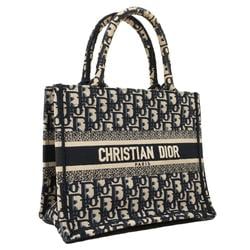 Christian Dior Tote Bag Trotter Book Canvas Navy Women's