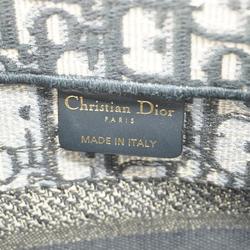 Christian Dior Tote Bag Trotter Book Canvas Navy Women's