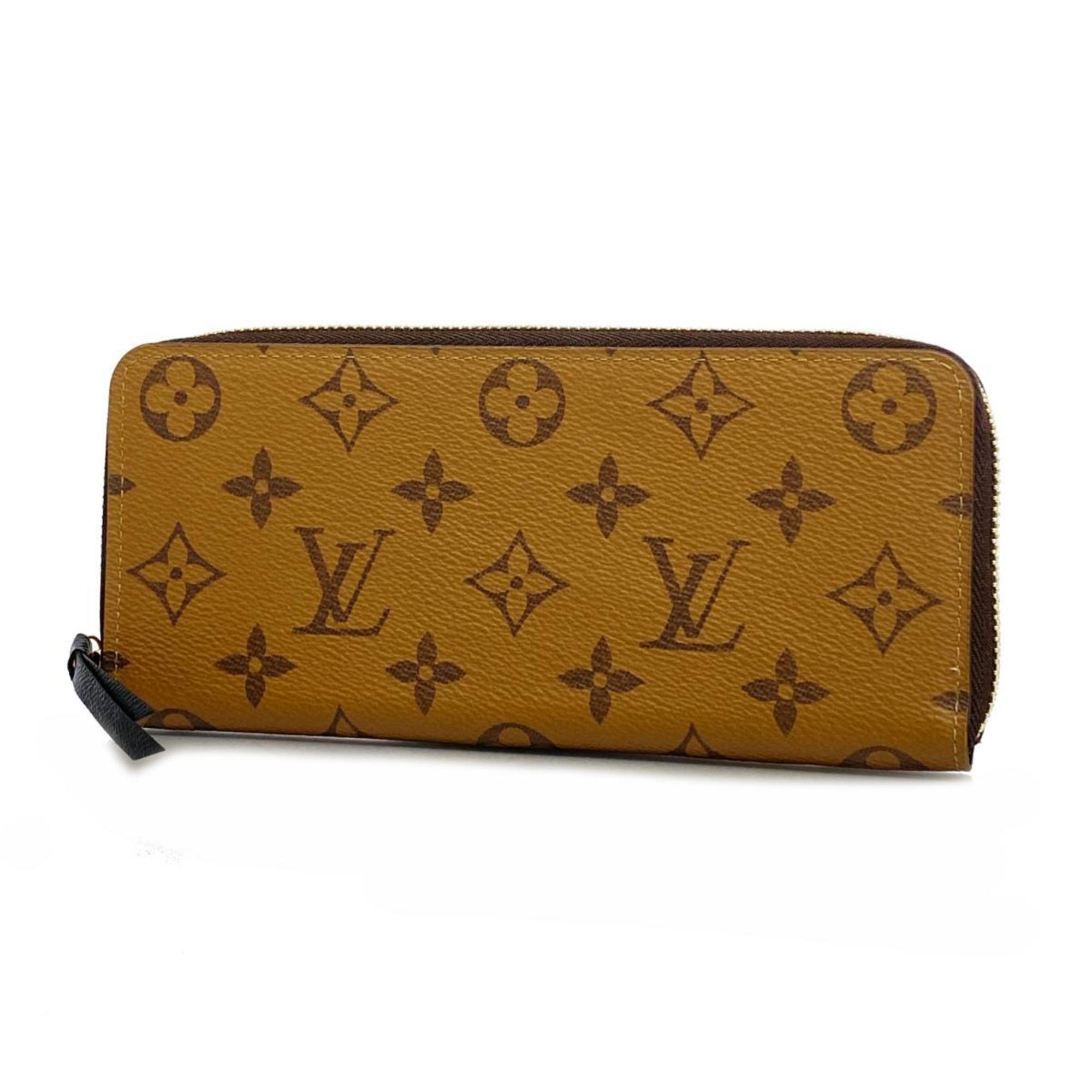 Louis Vuitton Long Wallet Monogram Reverse Portefeuille Clemence M82336 Brown Ladies